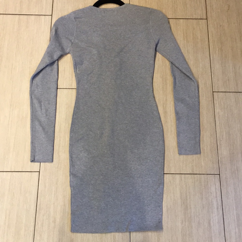 Gorgeous Sexy Gray Sweater Dress - Picture 5 of 8
